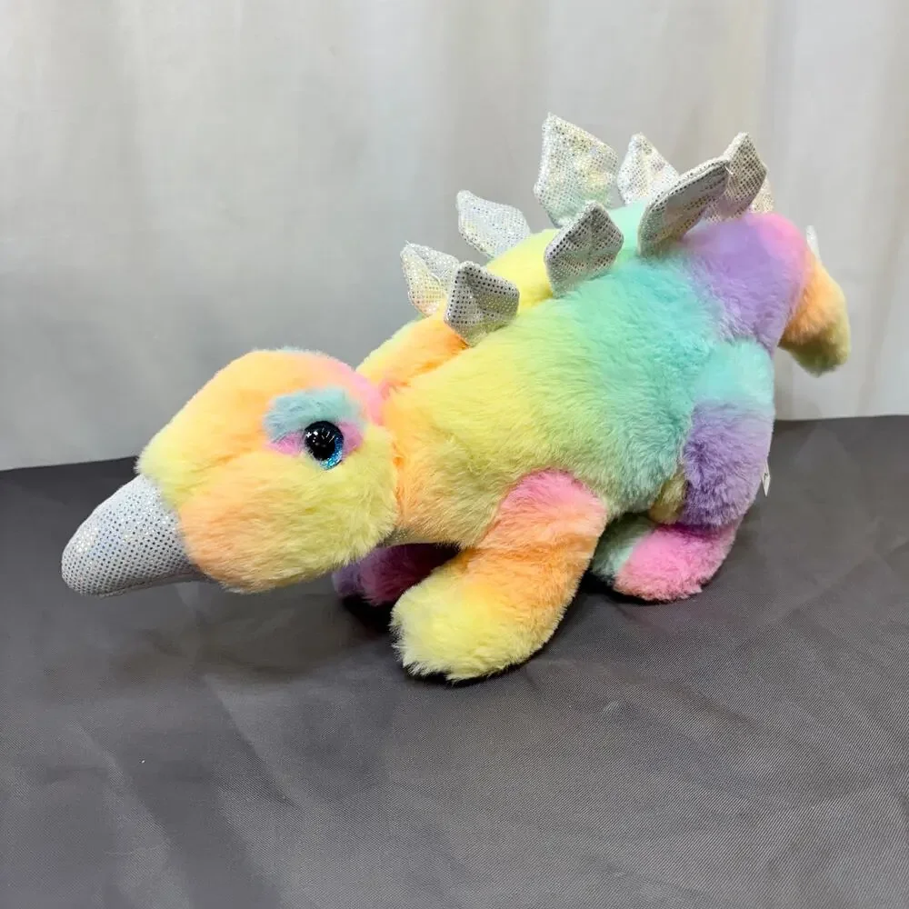 Petting Zoo Stegosaurus Stuffed Animal Plush Rainbow Ombrez Wildlife Zoologee 17